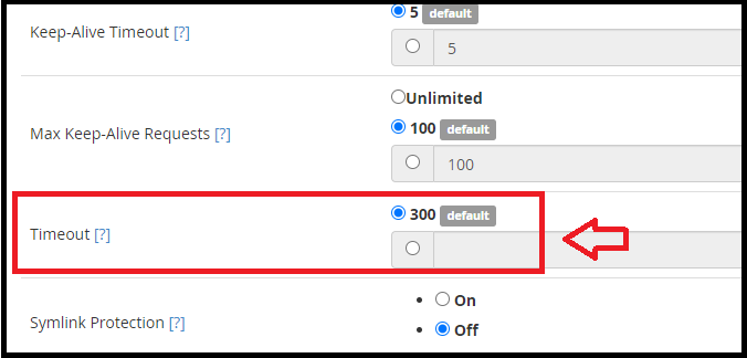 Apache timeout